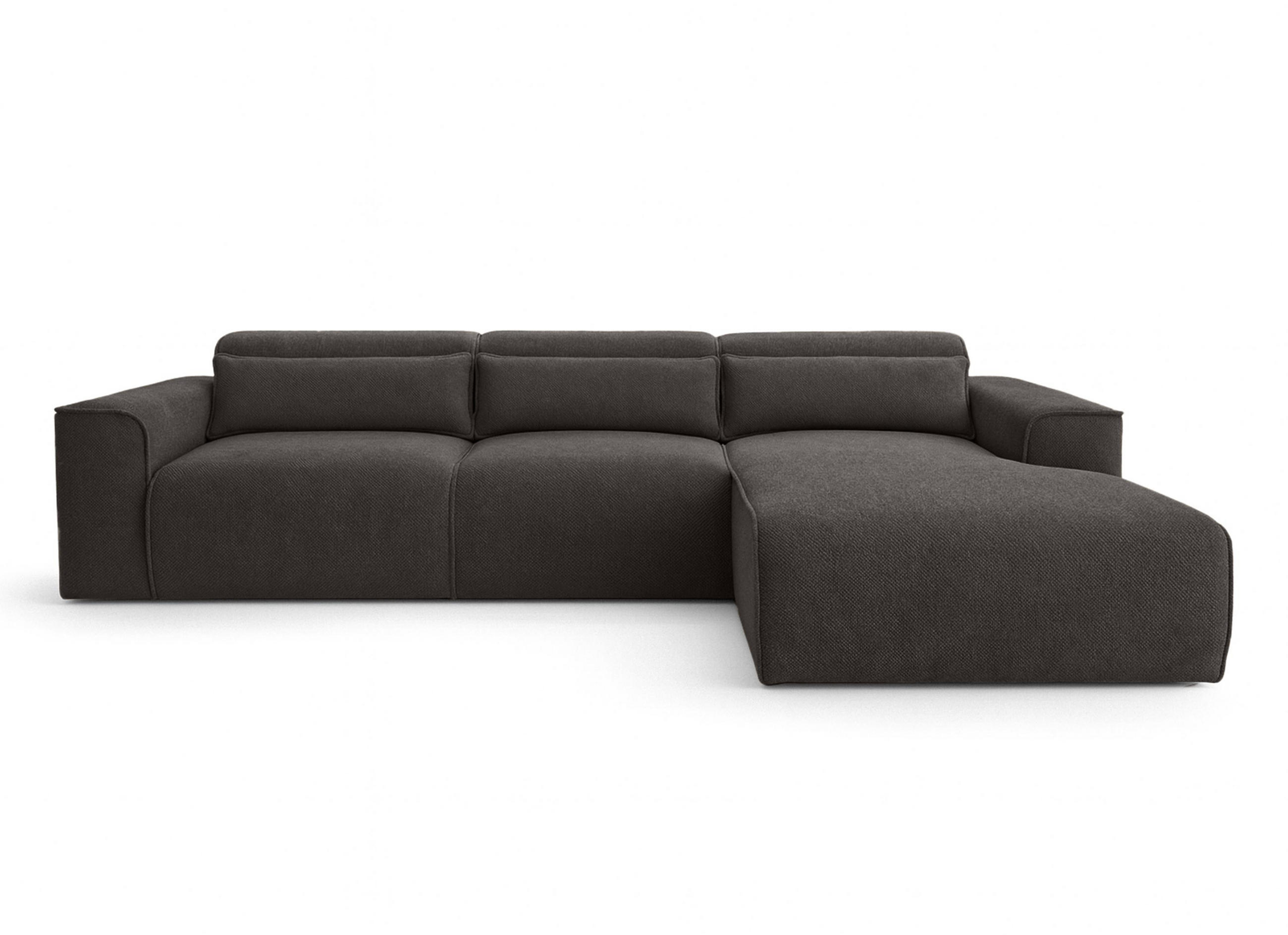 ECKSOFA L Form Ruyam Grau 310/165/78 cm – Schlaffunktion Rechts - Schwarz/Grau, Kunststoff/Textil (310/170cm) - AX Living