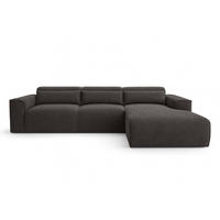 ECKSOFA L Form Ruyam Grau 310/165/78 cm – Schlaffunktion Rechts - Schwarz/Grau, Kunststoff/Textil (310/170cm) - AX Living