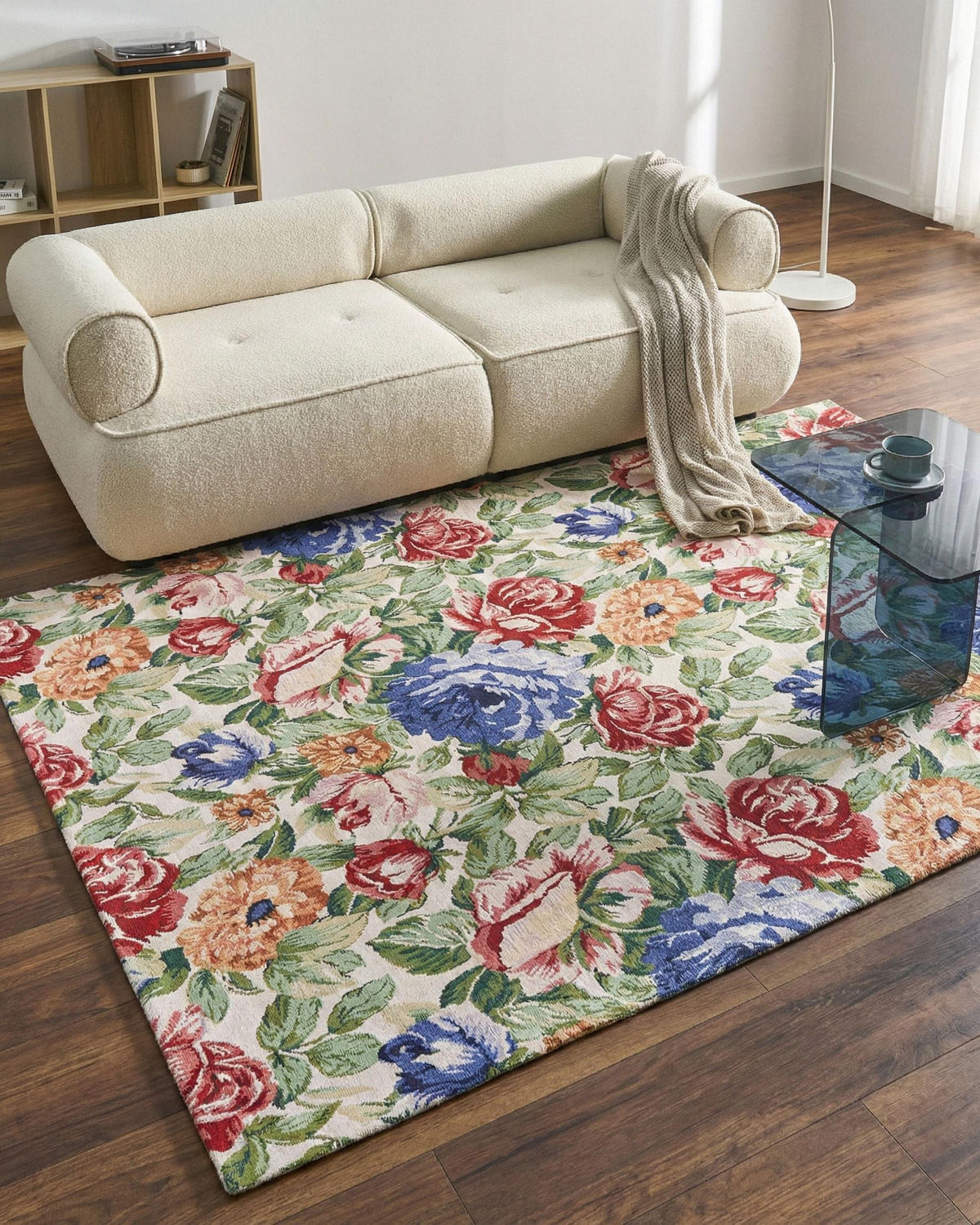 TEPPICH geflochten Farwan 300/200 cm - Multicolor, Textil (200/300cm) - Beliani