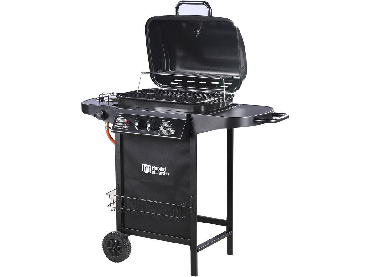 GASGRILL party 3 Schwarz - Grau, Metall (46/93/103cm) - Habitat Garten