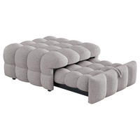 POLSTERBETT 2in1 Hocker Teddy grau - Grau, Textil - LEBENLANG