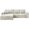 ECKSOFA Pablo mit Schlaffunktion Weiß Cord - Weiß, Textil (294/185cm) - Bromarkt
