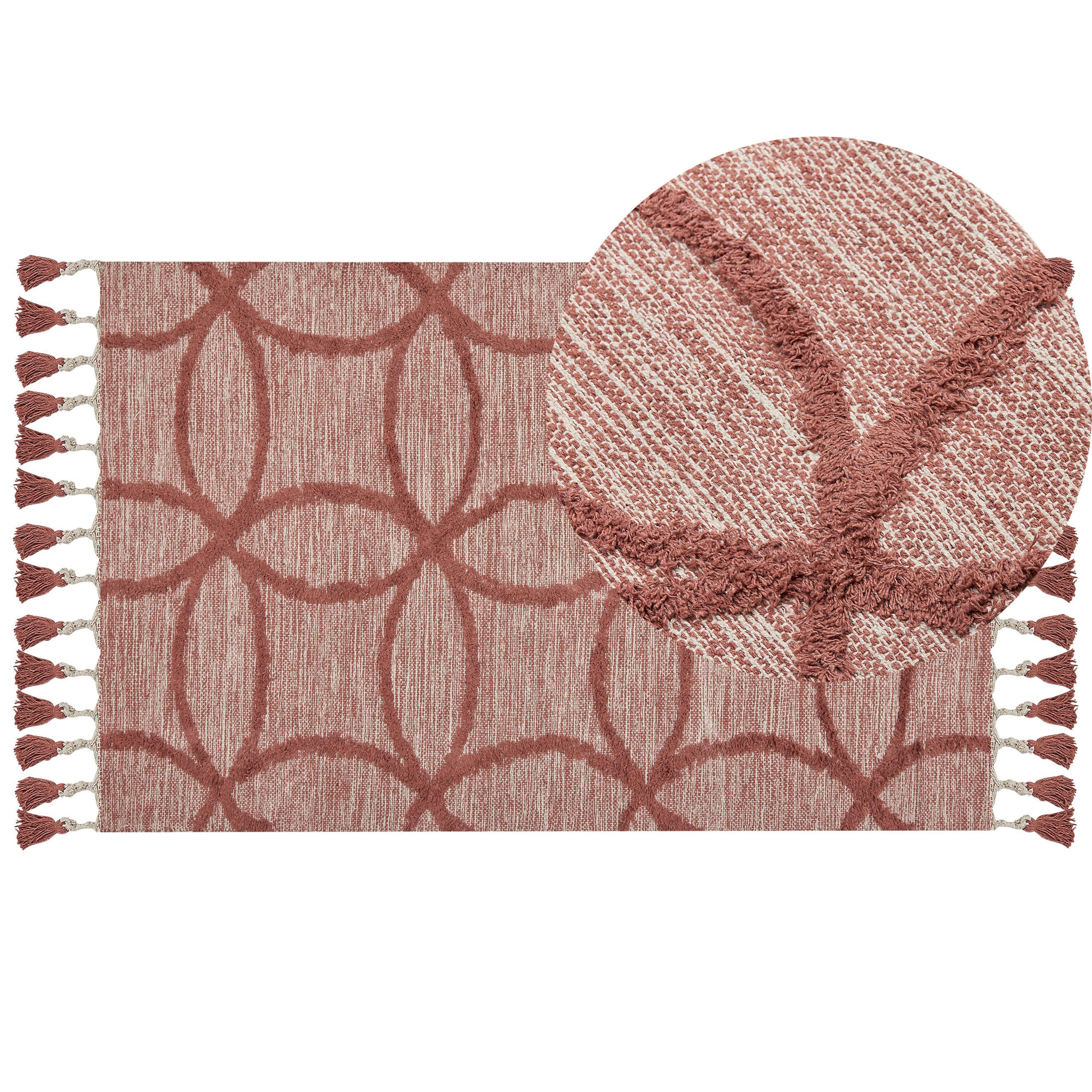 KURZFLOR-TEPPICH Kirsehir 150/80 cm - Rot, Textil (80/150cm) - Beliani