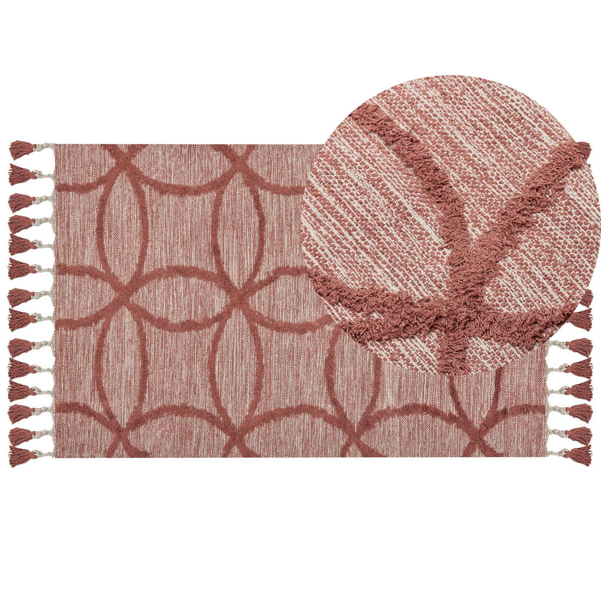 KURZFLOR-TEPPICH Kirsehir 150/80 cm - Rot, Textil (80/150cm) - Beliani