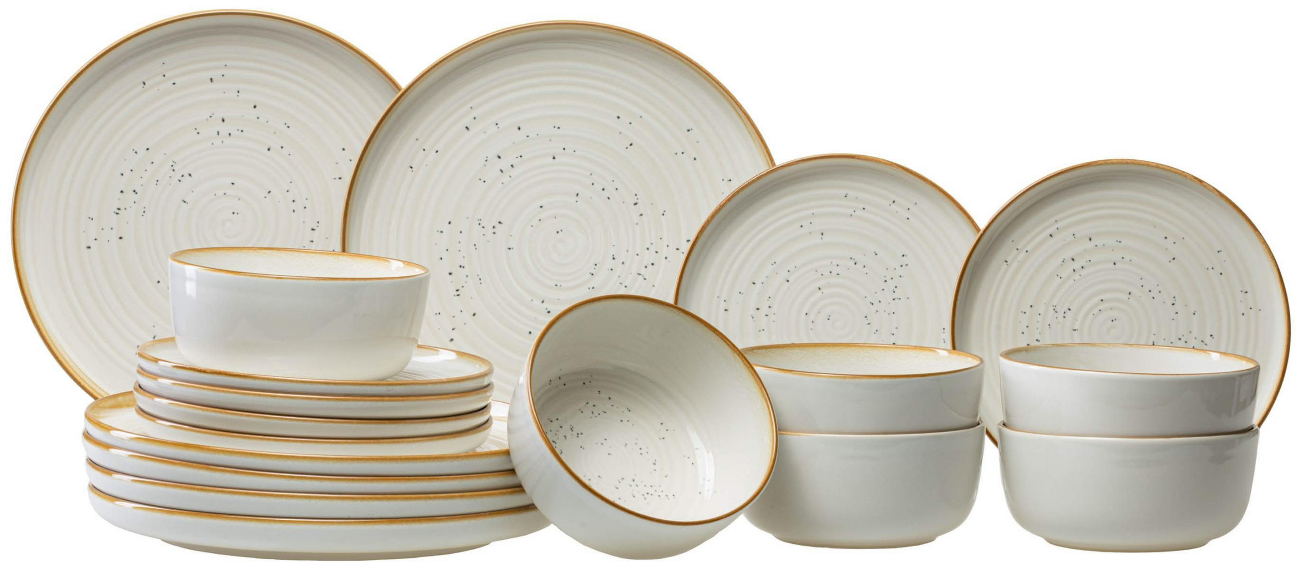 GESCHIRRSET18-TEILIG GESCHIRRSETBaltic Vanilla - 18-teilig / 6 Personen - Creme, Keramik (2/2/1cm) - Cosy & Trendy