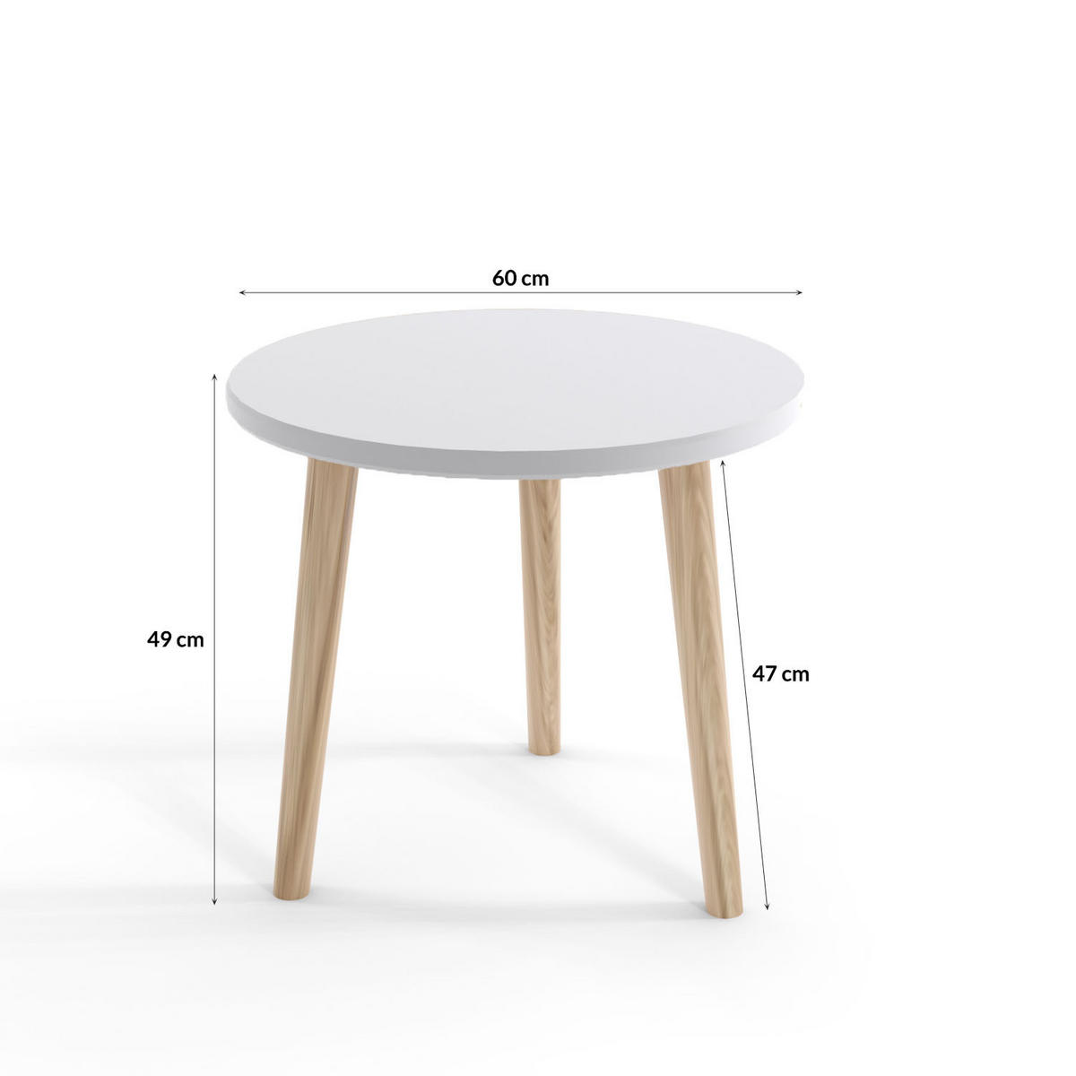 COUCHTISCH Ikon Weiß, mit Holz Beine - Braun/Weiß, Holz/Holzwerkstoff (67/67/49cm) - Bettso