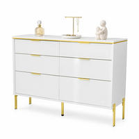 SIDEBOARD aus Spanplatte 120x40x85,5 cm Weiß mit 6 Hochglanz-Schubladen - Weiß, Holzwerkstoff (120/85.5/40cm) - IVMEU