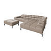 ECKSOFA NELSON Grau Leder Relaxfunktion - Schwarz/Grau, Leder/Metall (321/216cm) - KAWOLA