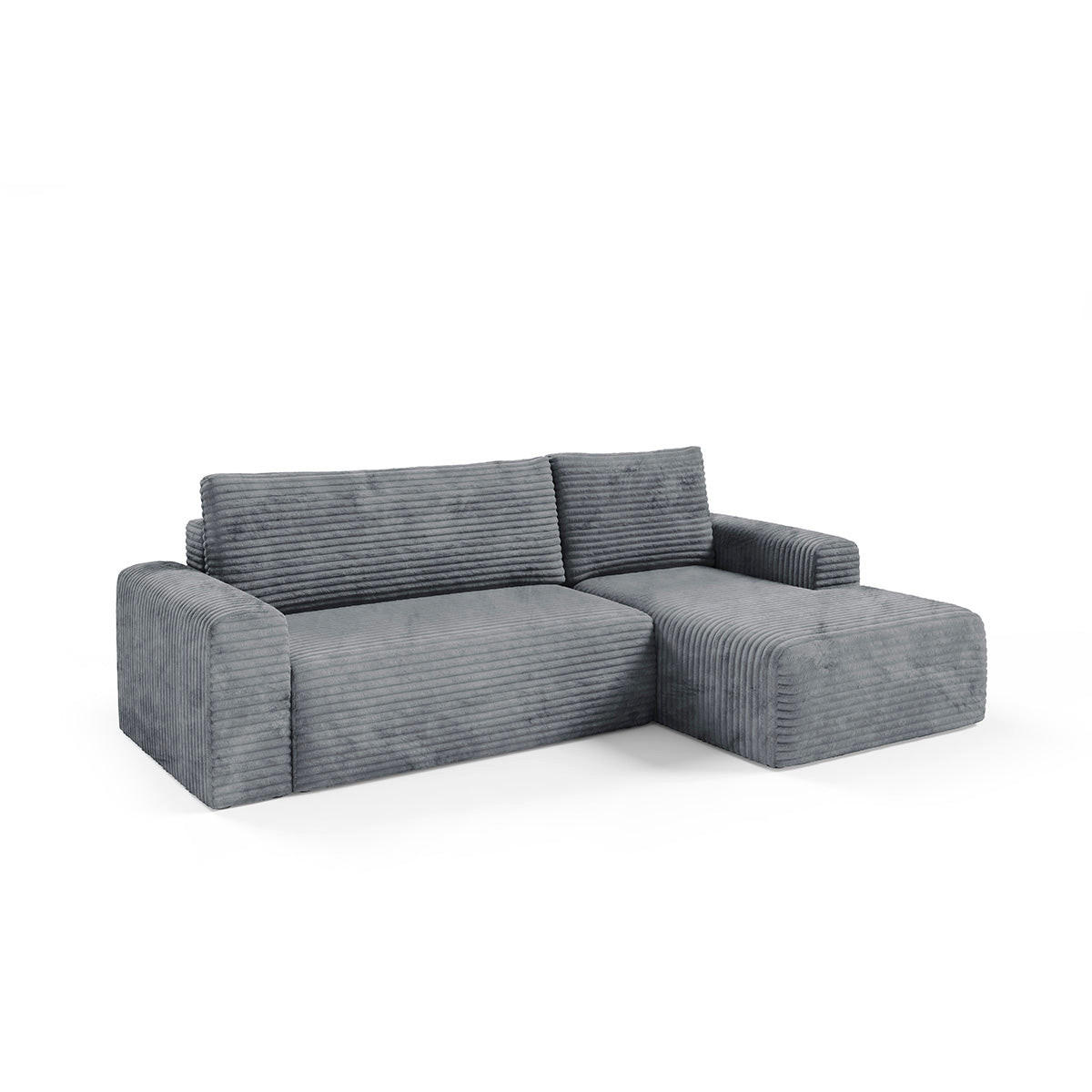 ECKSOFA Romeo 3 Sitzplätze Dunkelgrau - Grau, Holz (268/163cm) - Petits-meubles