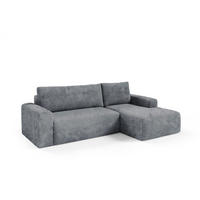 ECKSOFA Romeo 3 Sitzplätze Dunkelgrau - Grau, Holz (268/163cm) - Petits-meubles