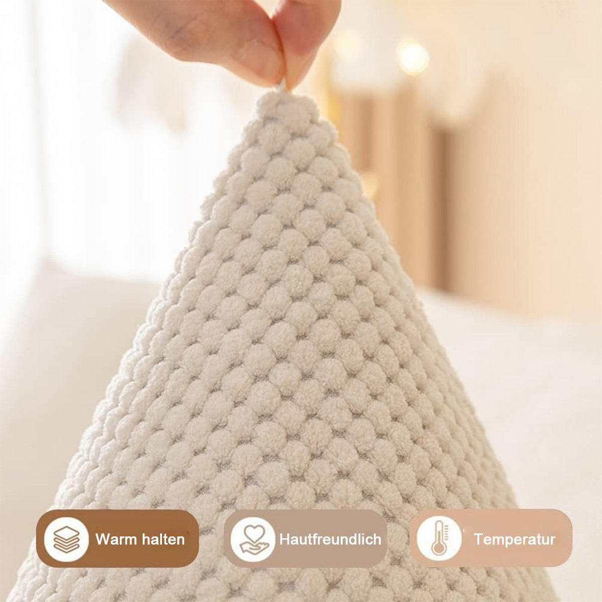 SOFADECKE Kordsamt Rutschfeste 1 Stück - Beige, Textil (70/150cm) - Kaket