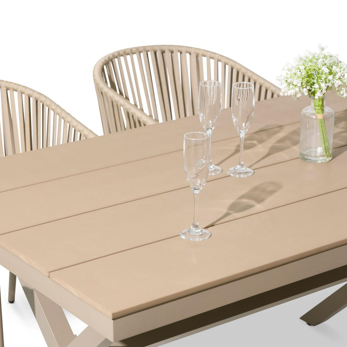 GARTENMÖBELSET ISOLA - Braun, Kunststoff/Metall - CARO-Möbel