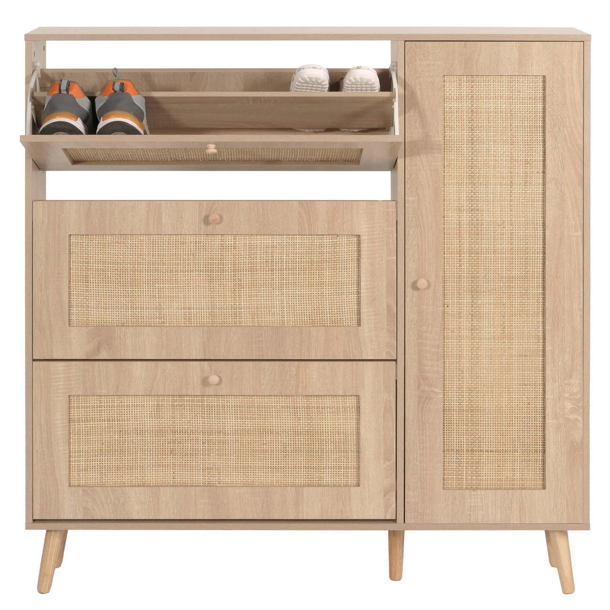 RATTAN-SCHUHKIPPER Braun - Braun, Holz (120/127/24cm) - MCW