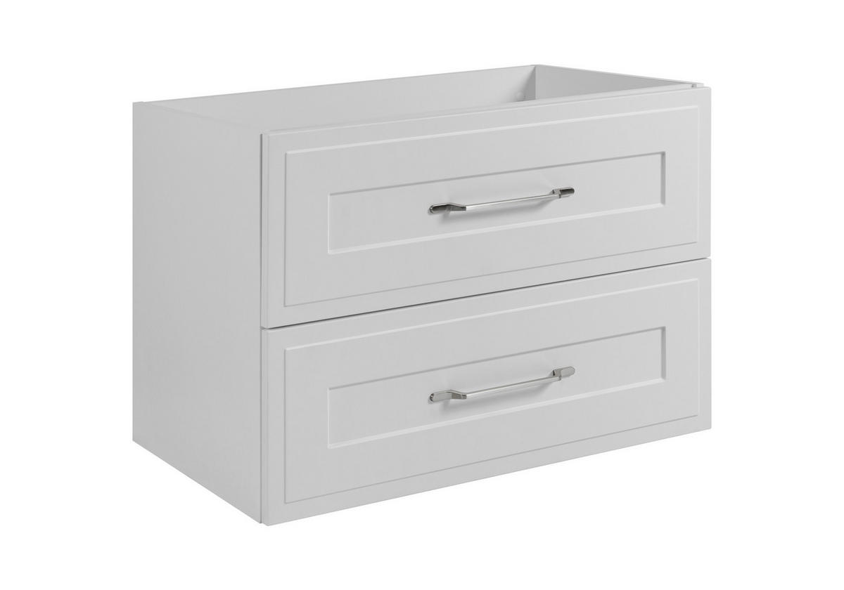 WASCHTISCHUNTERSCHRANK im klassischen Stil, weiß, 80 x 57 x 46 cm - Silberfarben/Weiß, Holzwerkstoff (80/57/46cm) - 3XE LIVING