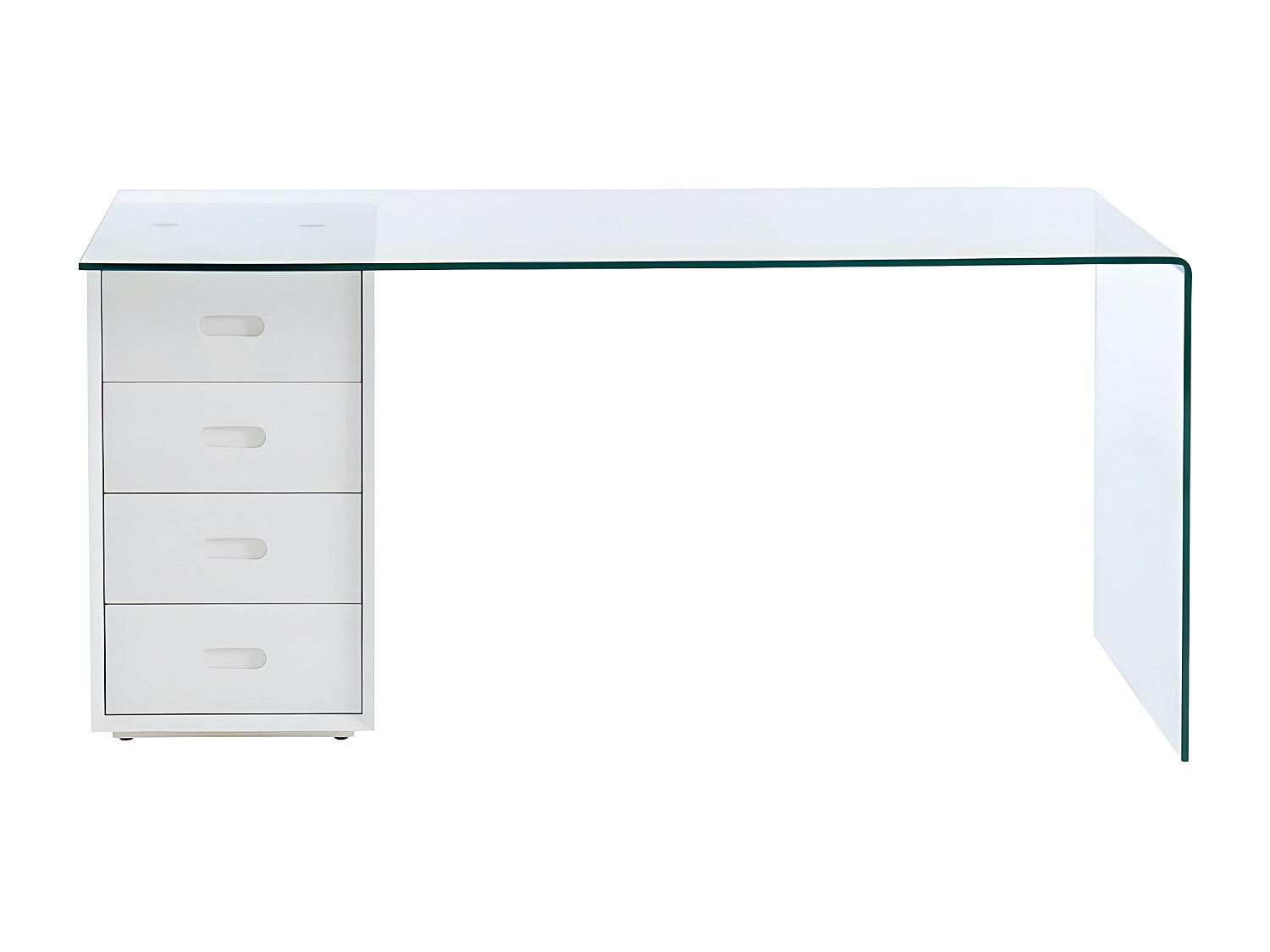 SCHREIBTISCH - 160 cmcm x 70 cmcm - Glas - Transparent, Weiß - MURIEL - Transparent/Weiß, Glas (70/160/75cm) - Vente-Unique