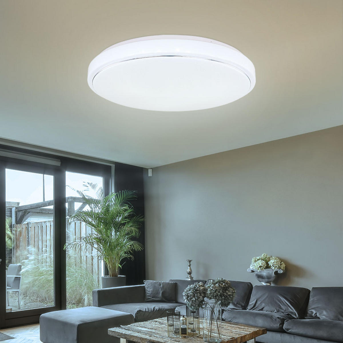 LED DECKENLEUCHTE Kalle Weiß Metall - Weiß, Metall (49/49/7.5cm) - Globo Lighting