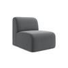 SOFAELEMENT Samt Stoff Grau - Edelstahlfarben/Schwarz, Holzwerkstoff/Kunststoff (70/75/94cm) - Makamii