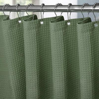 DUSCHVORHANG Waffelstoff Grün 152 x 214 cm - Grün, Textil (152/214cm)
