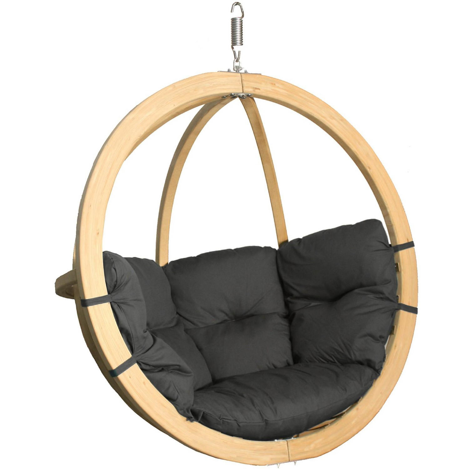 HÄNGESESSEL HIGLO ,Dunkelgrau - Dunkelgrau, Holz/Textil (120/82/120cm) - KONSIMO®