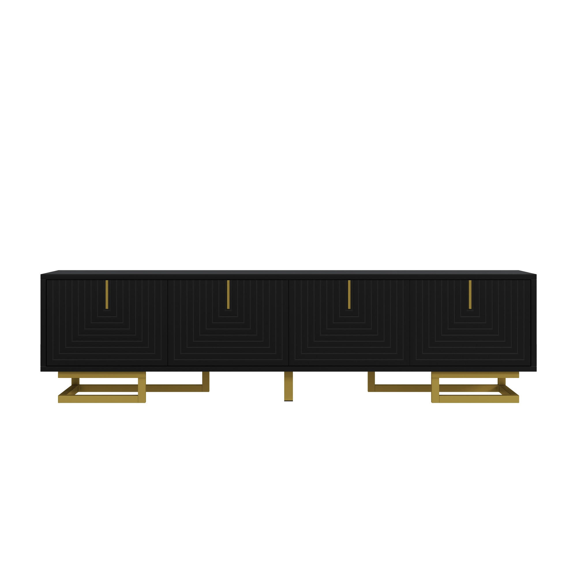 TV-LOWBOARD Schwarz 160/38/44.5 cm - Schwarz, Holzwerkstoff (160/44.5/38cm) - PANGIVO