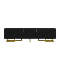 TV-LOWBOARD Schwarz 160/38/44.5 cm - Schwarz, Holzwerkstoff (160/44.5/38cm) - PANGIVO