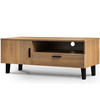LOWBOARD FRISK TV-Schränke mit Schublade und Türe, beige - Eichefarben/Beige, Eichenholz/Holzwerkstoff (126/49/46cm) - KONSIMO®