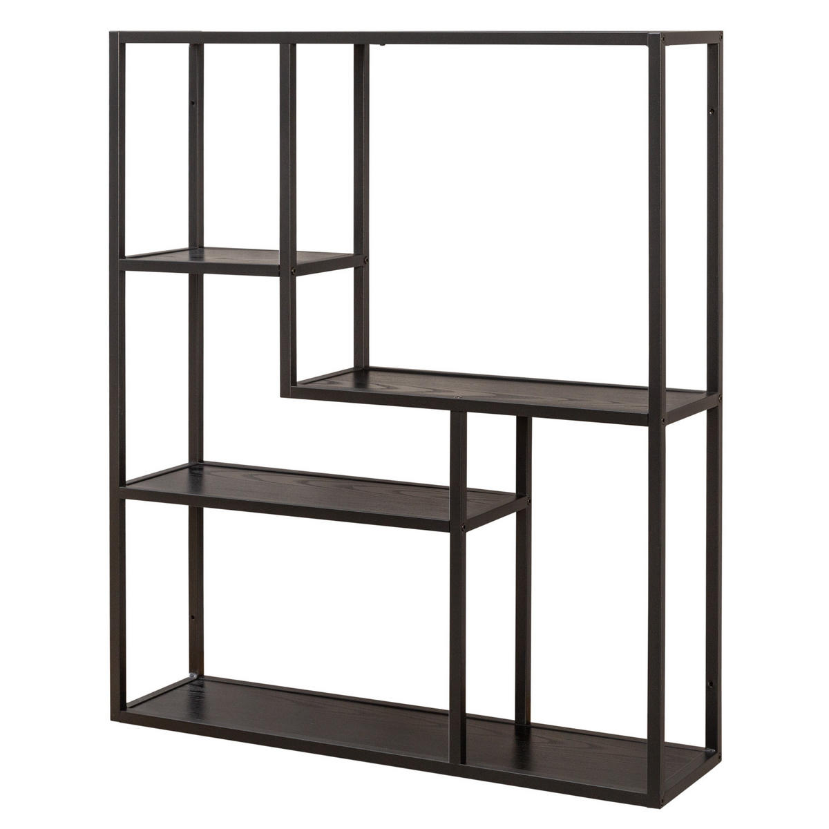 WANDREGAL SLIM LINE Esche Schwarz 91cm - Schwarz, Holz/Metall (75/91/20cm) - riess-ambiente