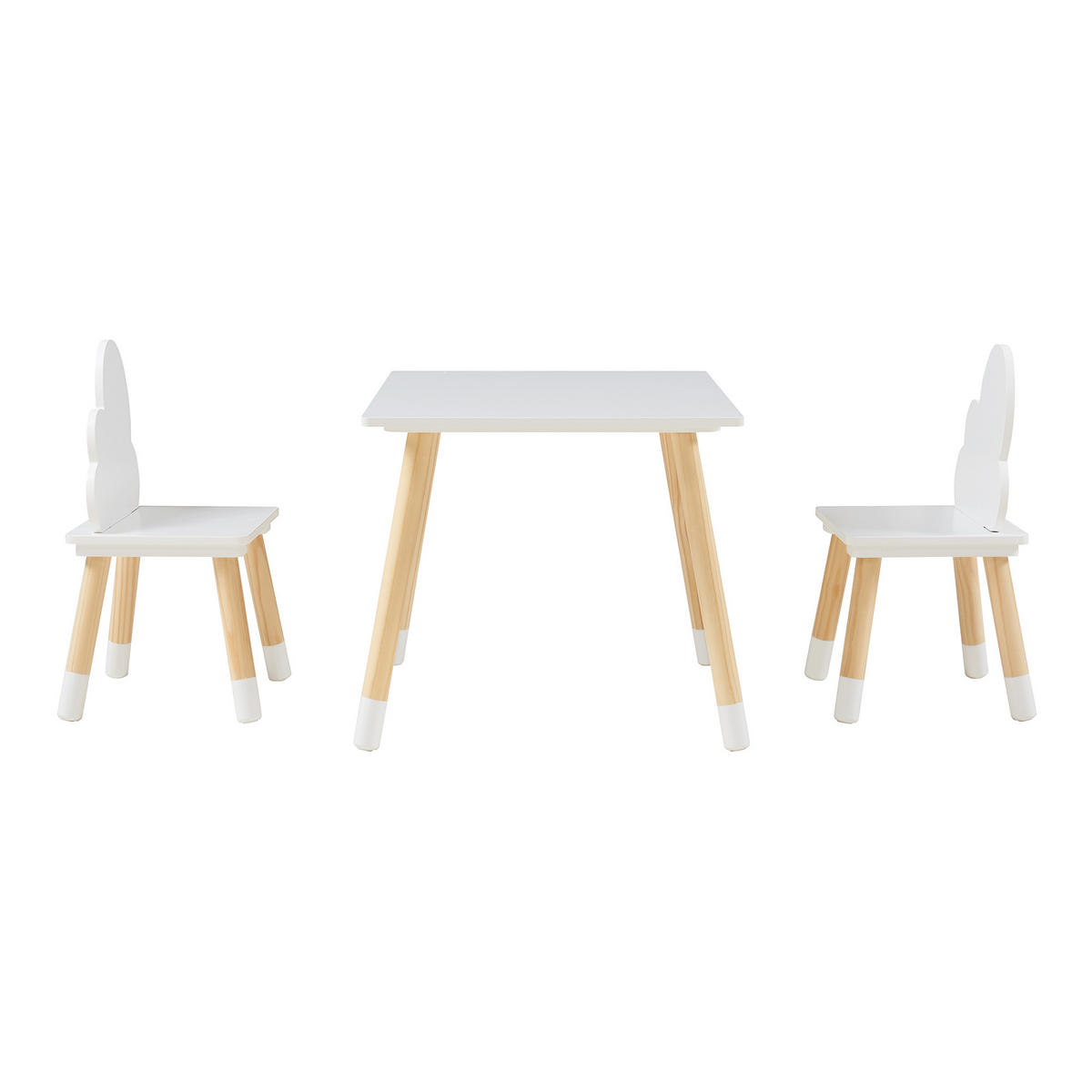 DĚTSKÁ SEDACÍ SOUPRAVA Hovle - bílá, dřevo/kompozitní dřevo (60/44/48cm) - [en.casa]