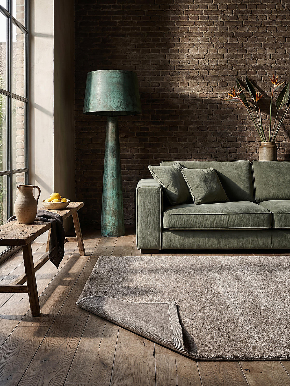 TEPPICH Hochflor ZINAL Uni Polyester Beige 120 x 170 cm - Beige, Textil (120/170cm) - KADIMA DESIGN