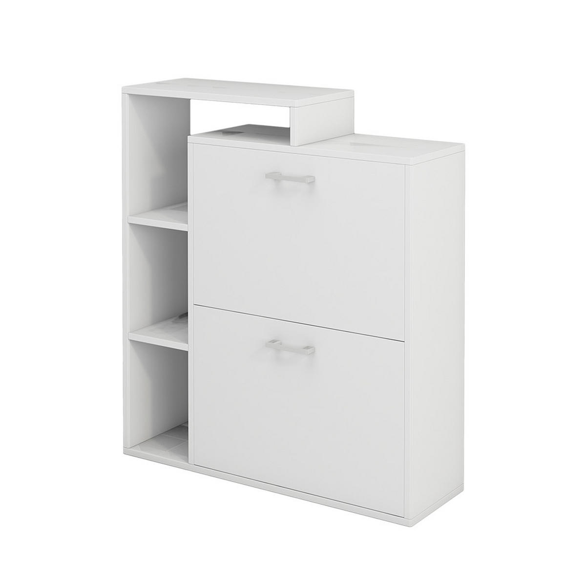 SCHUHKIPPER Tobias Weiß 80 x 90 cm - Weiß, Holzwerkstoff (80/90/24.5cm) - Vicco