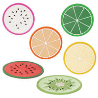 OBST-UNTERSETZER-SET, PVC, bunt, 6 Stk., 8,5 cm - Multicolor, Kunststoff (8.5cm) - Excellent Houseware