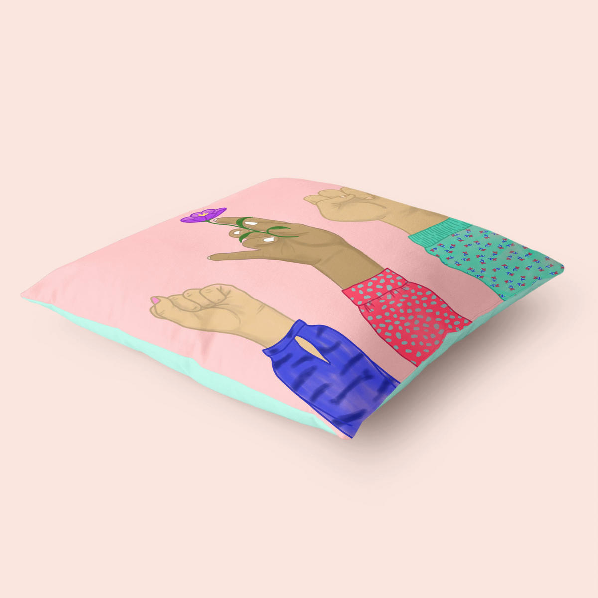 KISSENBEZUG dekorativ me 50x50 cm (2er pack) mehrfarbig - Multicolor, Textil (50/50cm) - Happy Friday