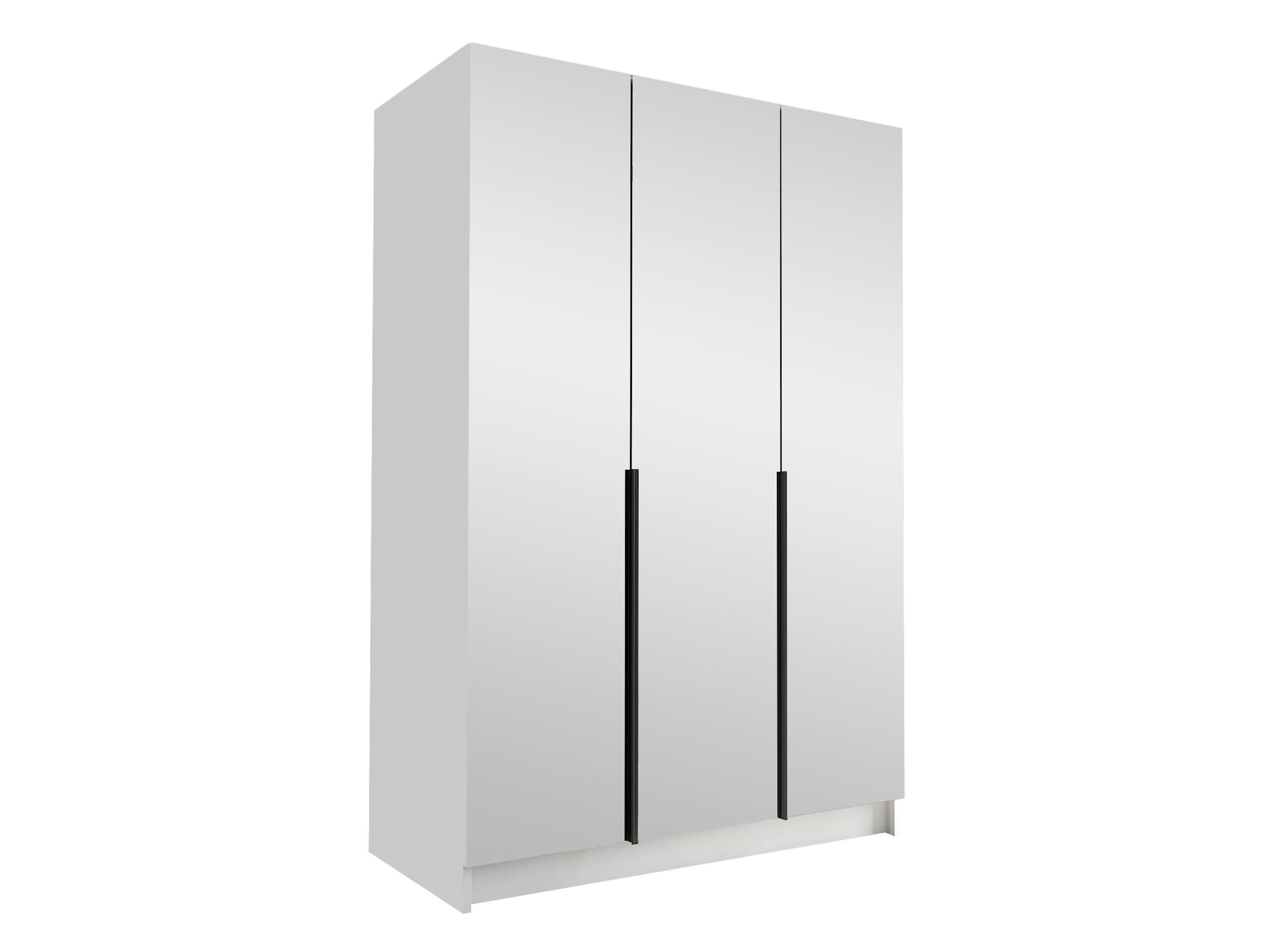 KLEIDERSCHRANK Calia III - Schwarz/Weiß, Holzwerkstoff/Metall (150/215/58cm) - MIRJAN24