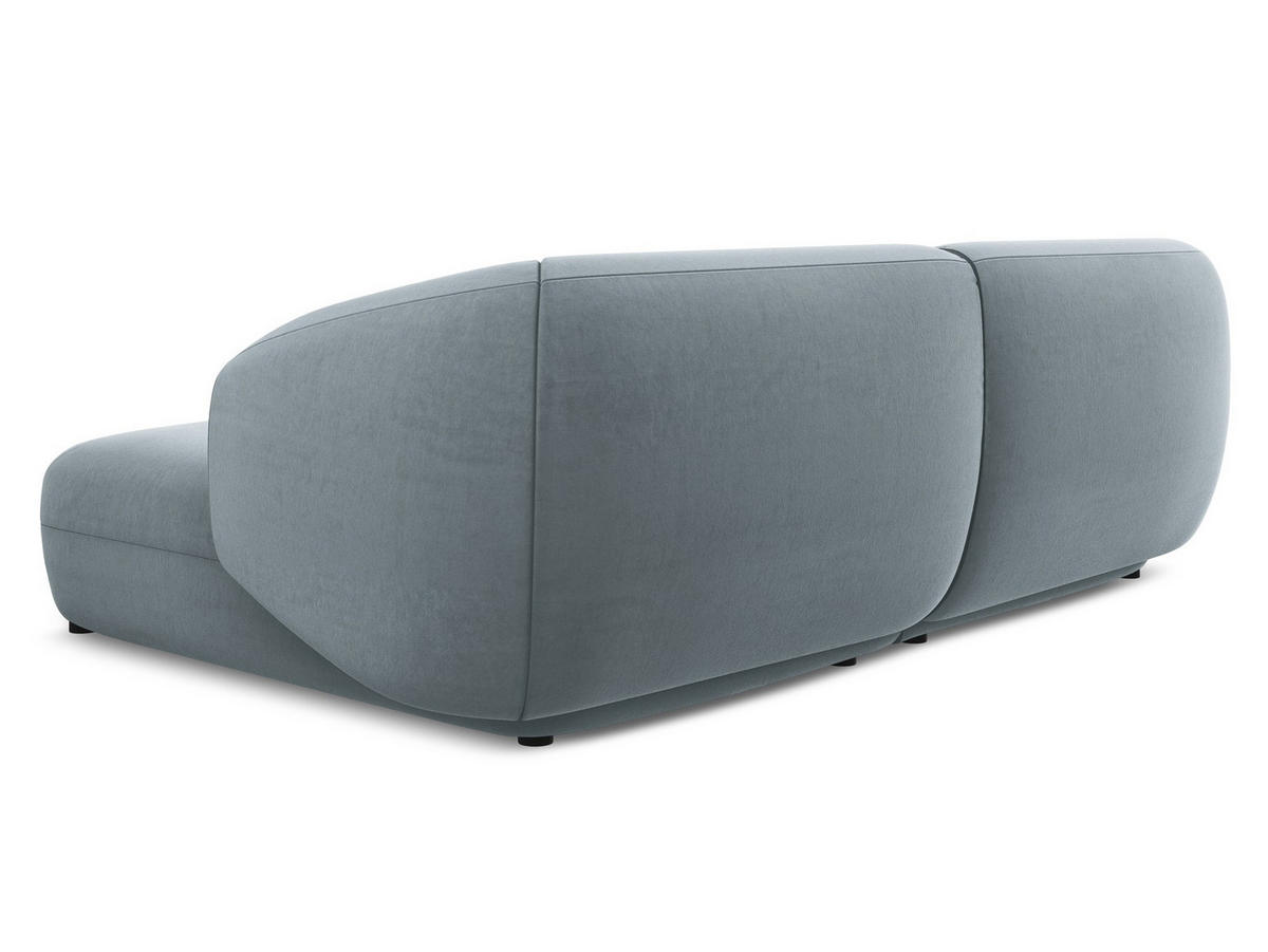 3-SITZER SOFA mit Schlaffunktion Strukturstoff Stoff Blau - Blau/Schwarz, Kunststoff/Textil (216/86/105cm) - Makamii