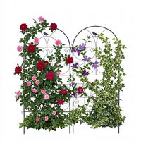 RANKGITTER Schwarz 2er-Set Stahl 116x50 cm - Schwarz, Metall (50/116/1cm) - Relaxdays