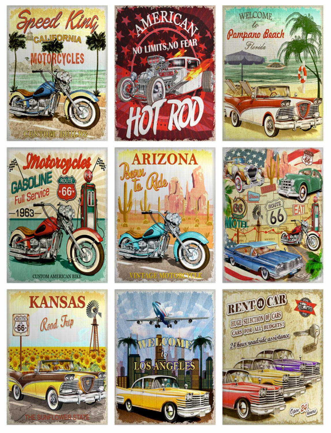 WANDTATTOO Oldtimer 85 x 65 cm - Multicolor, Papier (85/65/65cm) - Sanders & Sanders