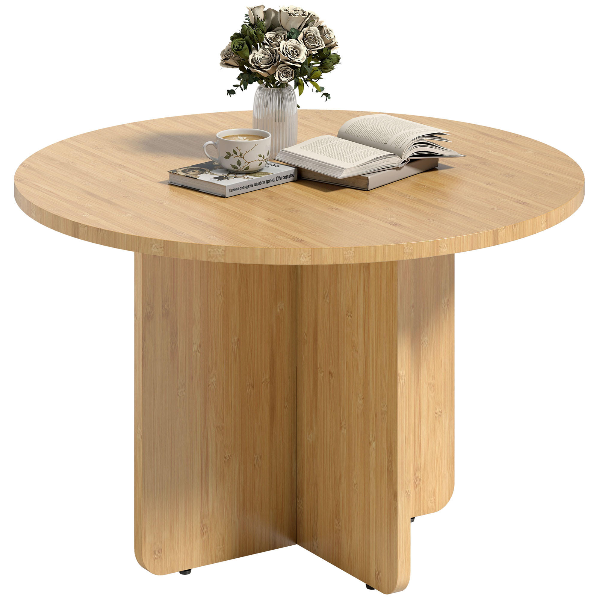 COUCHTISCH DE-08773 Bambus mit Kreuzfuß Natur - Naturfarben, Naturmaterialien (66/66/45cm) - ComfortXL