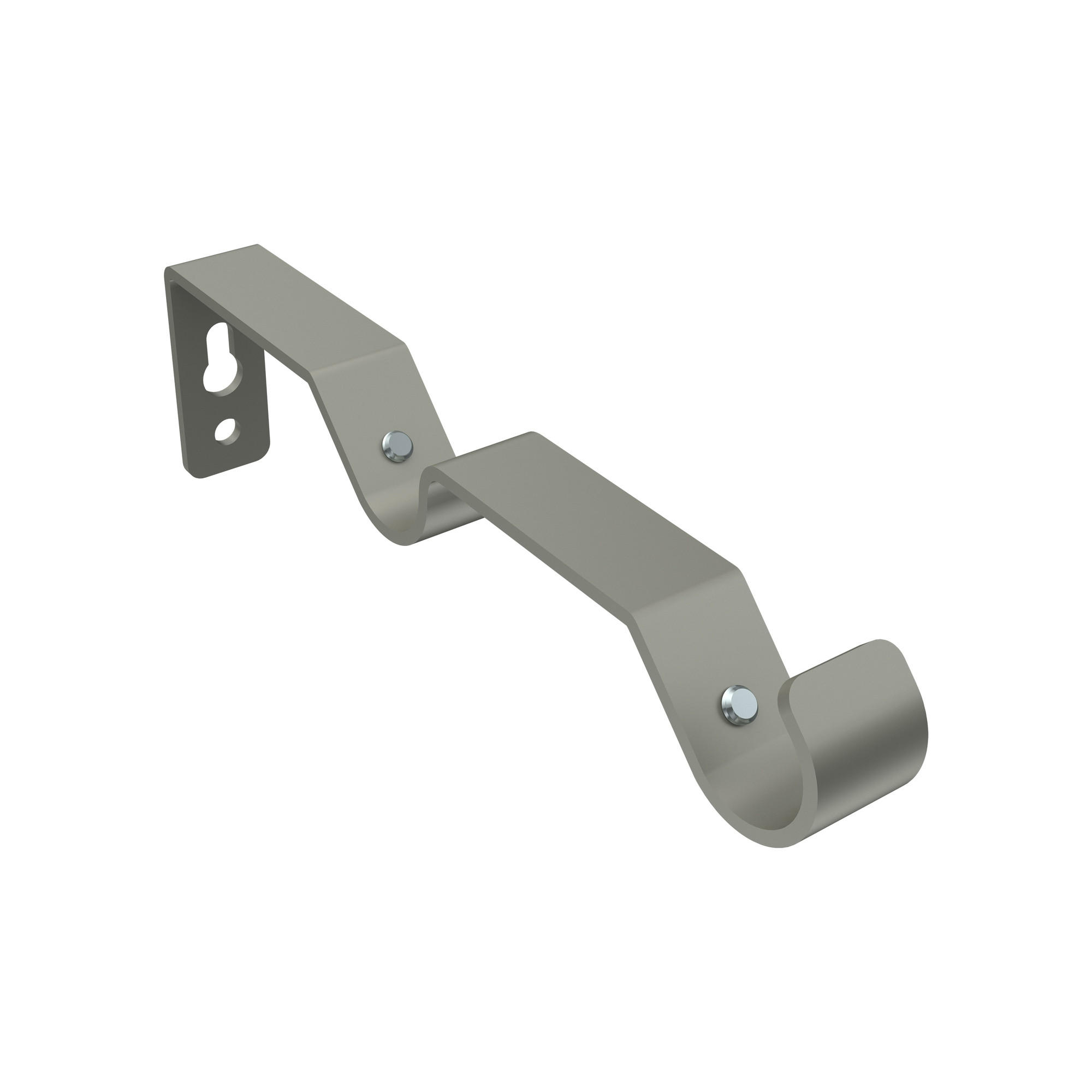 TRÄGER FÜR GARDINENSTANGEN 16 mm Ø, Olymp 2-läufig, Chrom matt - Nickelfarben, Metall (14.4/4.4/1.6cm) - INTERDECO