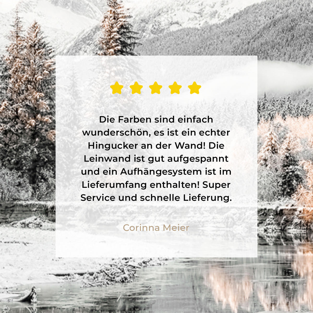 LEINWANDBILD Natur - Winter - Bäume - Berge - Schnee 90x140 cm - Weiß Hochglanz, Textil (90/140cm) - MuchoWow