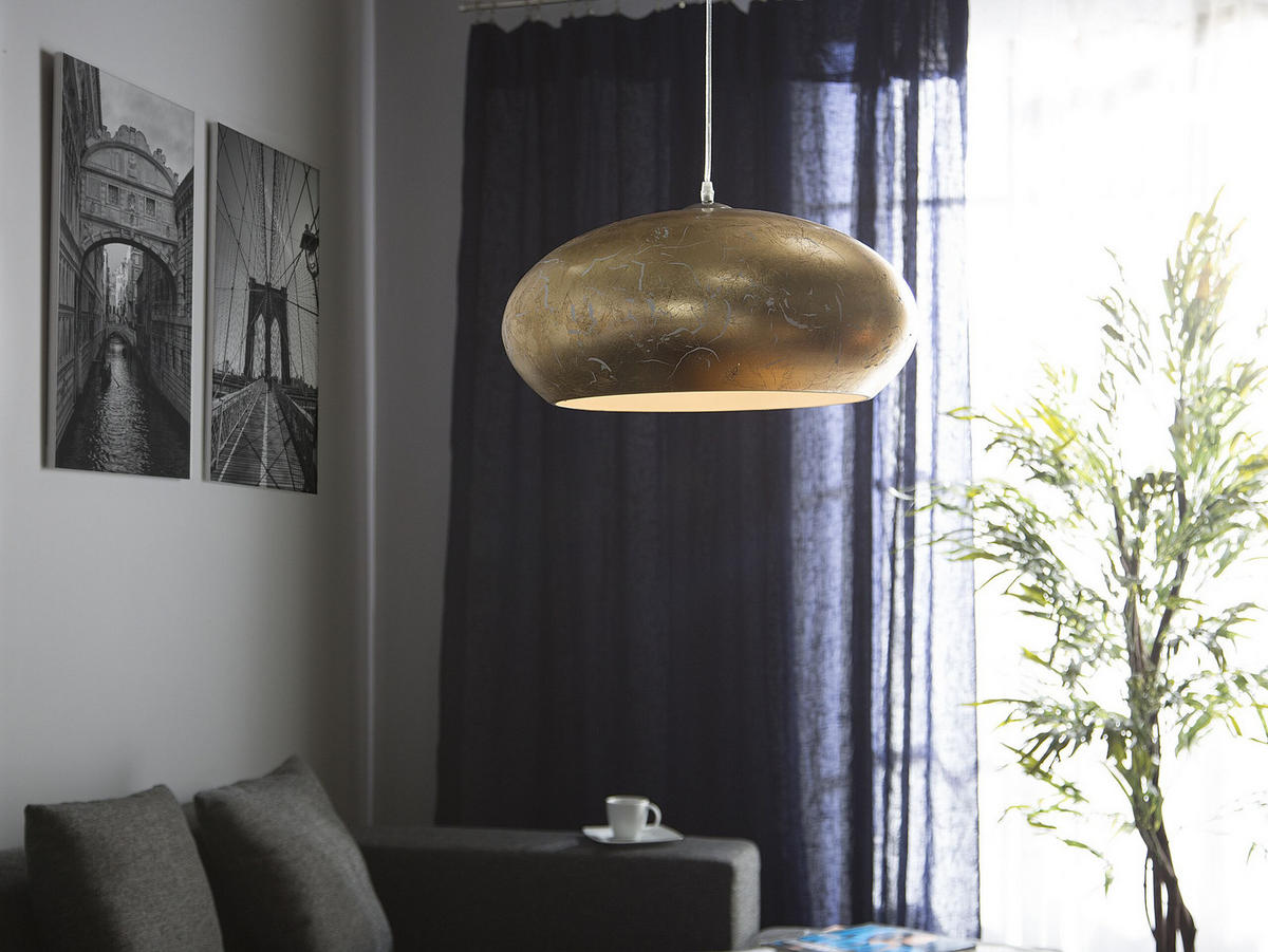 HÄNGELEUCHTE Limnatis 48/48/160 cm - Goldfarben, Metall (48/48/160cm) - Beliani