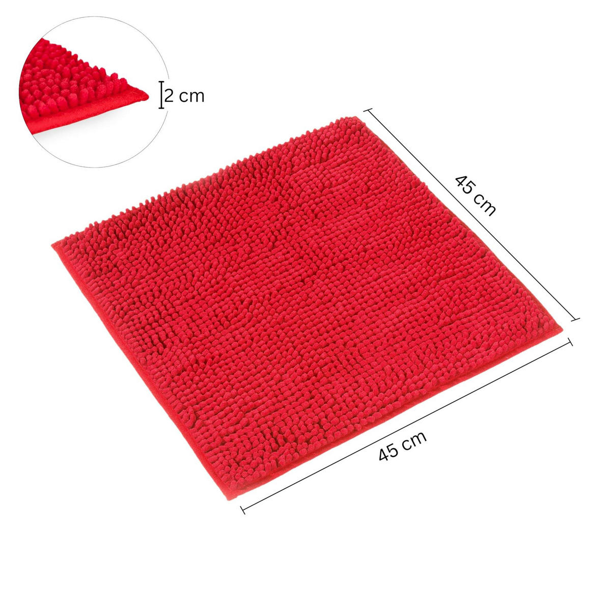 BADEMATTE PARIS - Rot, Textil (45/45cm) - WohnDirect