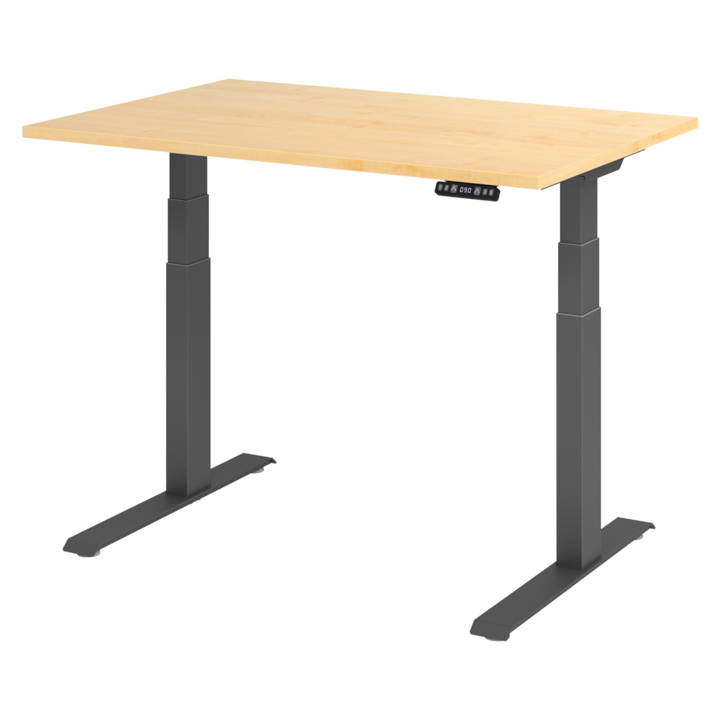 SCHREIBTISCH elektrisch XDKB 80/120/74 cm in Ahornfarben/Graphitfarben - Ahornfarben/Graphitfarben, Holzwerkstoff (80/120/74cm) - bümö