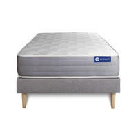 BETT Actimemo dream Memory-Schaum 90 x 190 cm h2 - Kit Bettgestell Grau - Beige/Grau, Karton/Holz (90/190cm) - ACTISOM