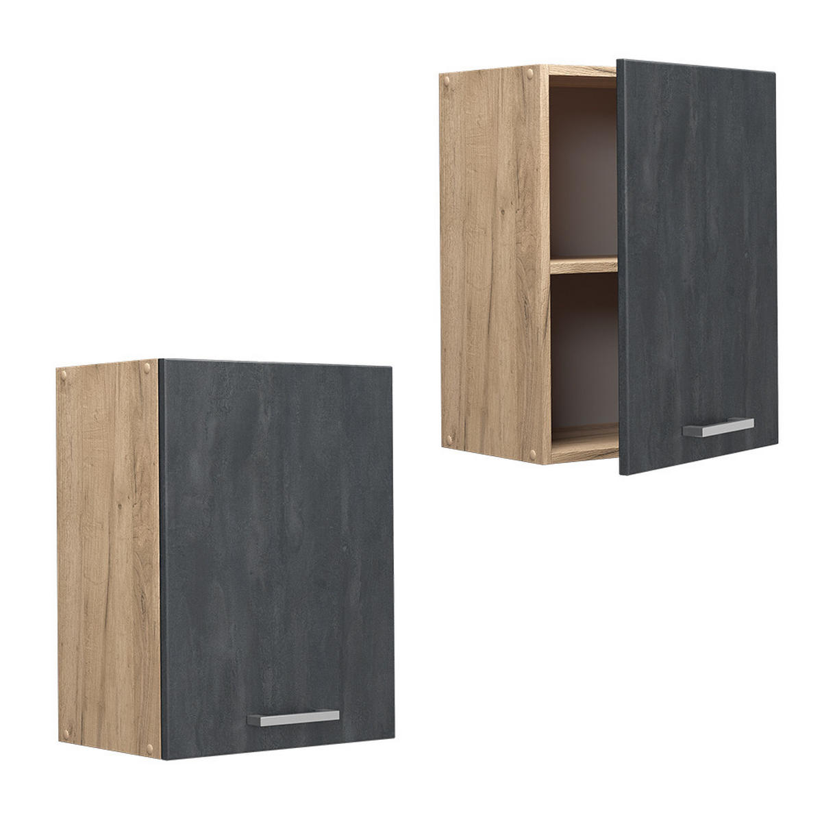 HÄNGESCHRANK R-Line Schwarz Beton 45 cm - Honigeiche/Eiche Wotan, Holzwerkstoff (45/60/31cm) - Vicco