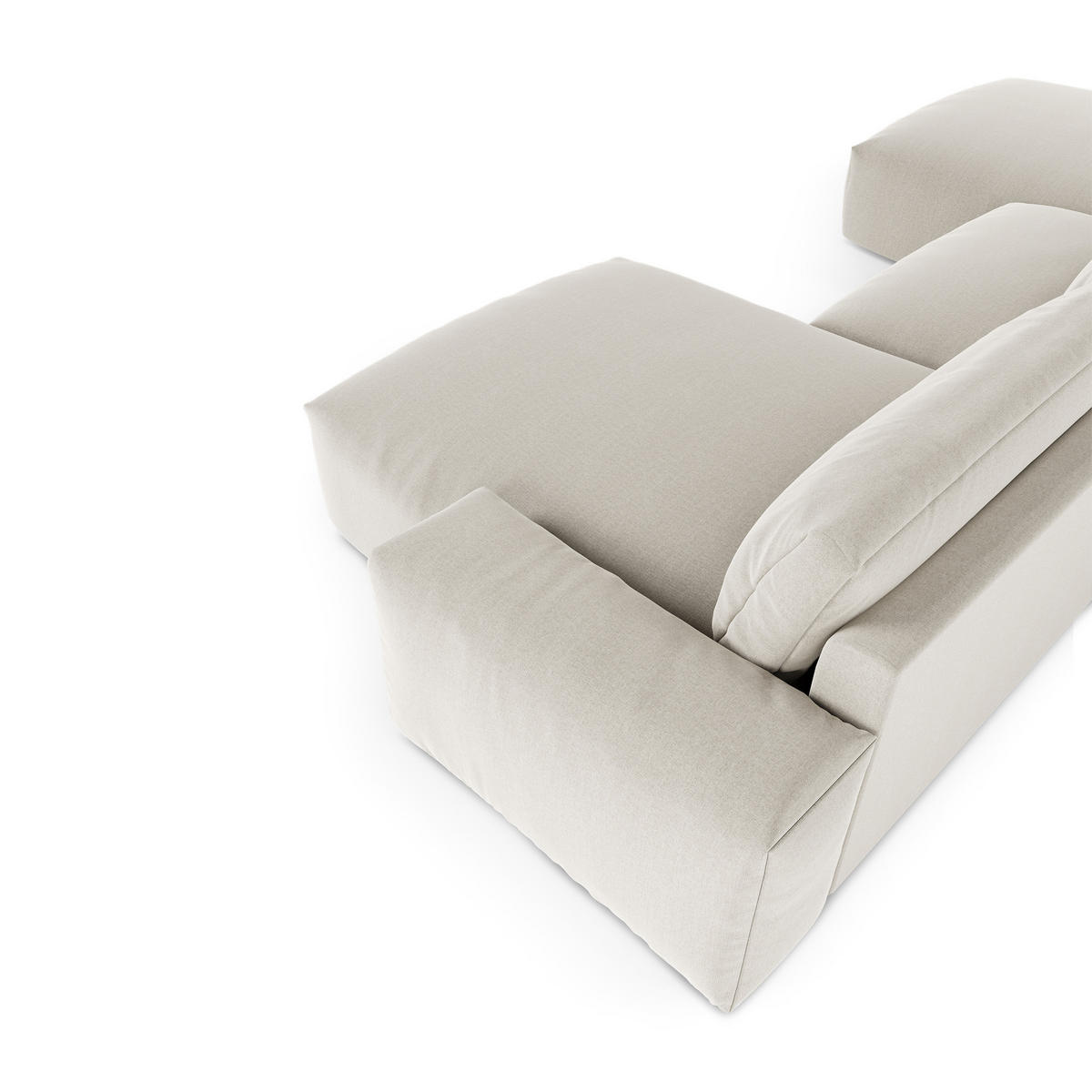 WOHNLANDSCHAFT Rastergewebe Beige 420cm - Beige, Textil (420/75/174cm) - Sia Home