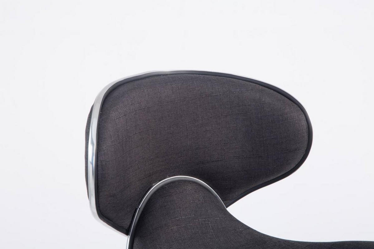 BARHOCKER 2er Set Stoff dunkelgrau - Chromfarben/Dunkelgrau, Textil/Metall (46/88/49cm) - CLP