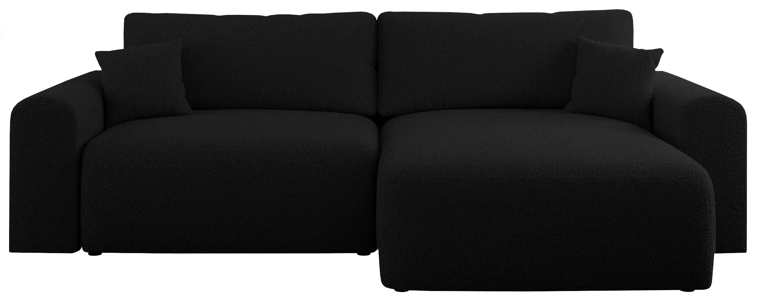 ECKSOFA NELSON Schwarz Boucle - Schwarz, Kunststoff/Textil (274/152cm) - MKS
