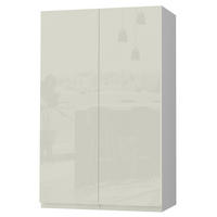 HÄNGESCHRANK Florence W4/60 Grau / RAL 1013 perlweiß HG 60 / 32,5 / 96cm - Weiß Hochglanz/Grau, Holz/Holzwerkstoff (60/96/32.5cm) - Feldmann-Wohnen