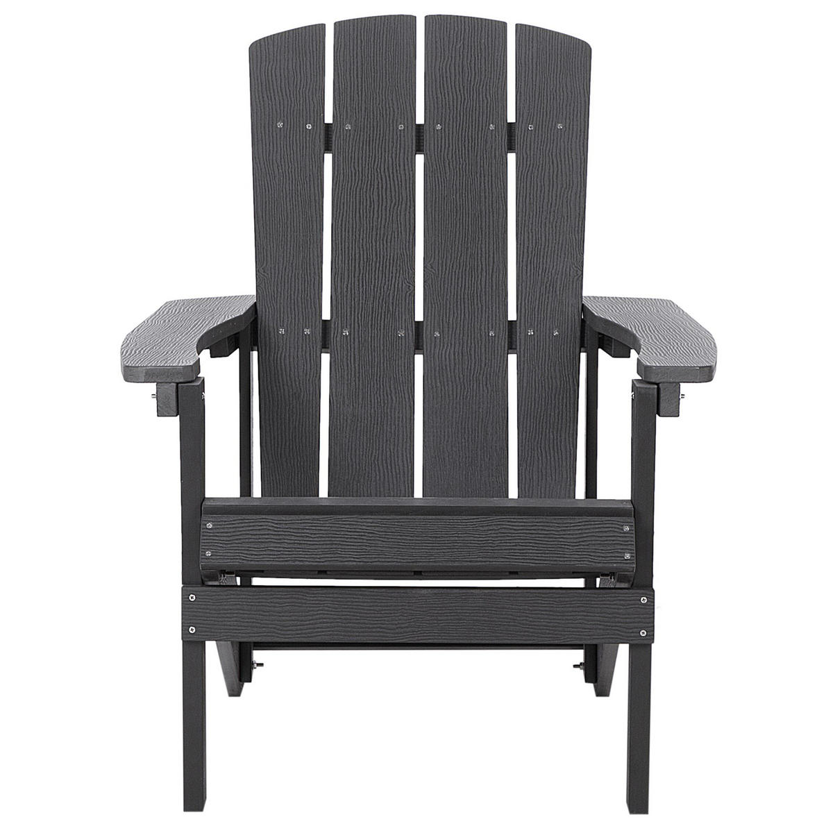 VRTNI STOL umetni les temno siva Adirondack - temno siva, umetna masa (75/88/88cm) - Beliani
