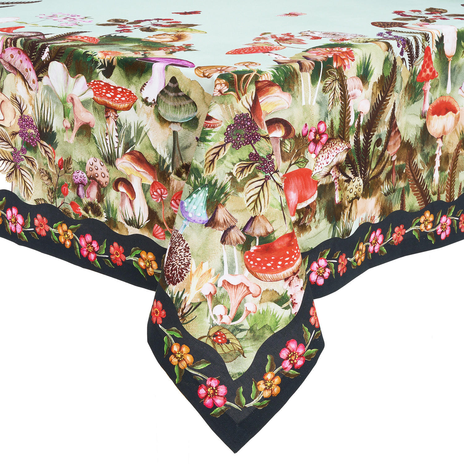 TISCHDECKE Funghi & Flowers 300x160 cm - Multicolor, Textil (300/160cm) - Butlers